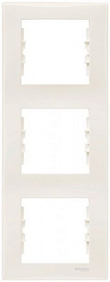 Рамка трехместная Schneider Electric Sedna вертикальная кремовый SDN5801323