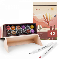 Набір маркерів Arrtx Alp ASM-02-SK02 12 кольорів відтінки шкіри LC302604 