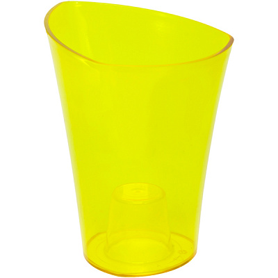 Кашпо пластиковое Lamela Венус треугольный 3,6л желтый/прозрачный (375) 