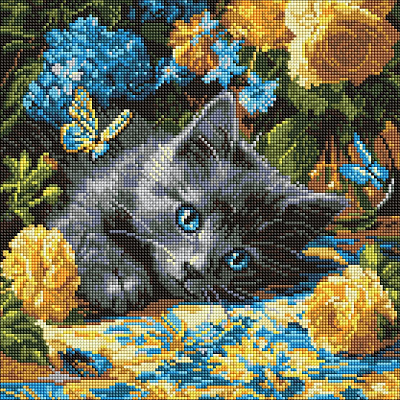 Алмазная мозаика Котенок голубоглазый ©art_selena_ua Ideyka