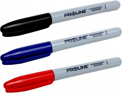 Набор маркеров строительных тонкие (черный, синий, красный) Profix 3 шт. 38031