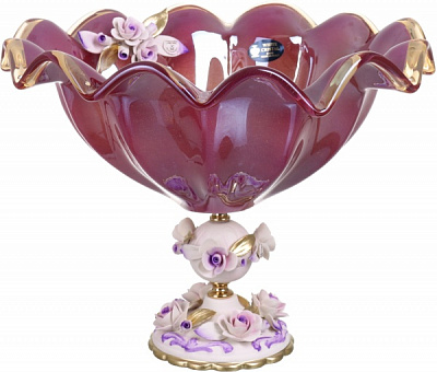 Фруктовница бордовая DESY LILLA/M 40X40X27 White cristal