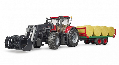 Машинка Bruder Case IH Optum 300CVX с прицепом для тюков 1:16 03198