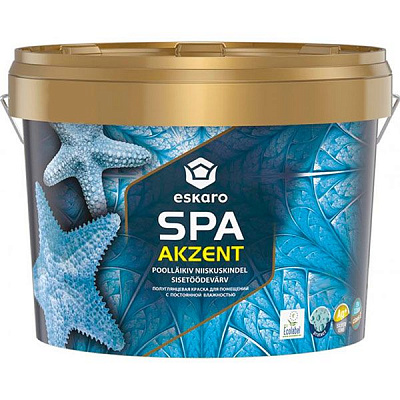Краска акриловая Eskaro Akzent SPA полуглянец белый 2.7л