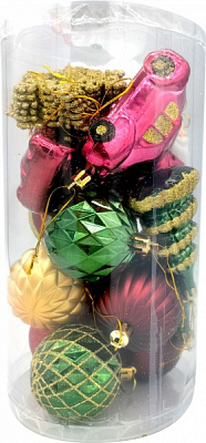 Набор елочных шаров и декораций 6-11 см красный/золотой/зеленый 20 шт./уп. 