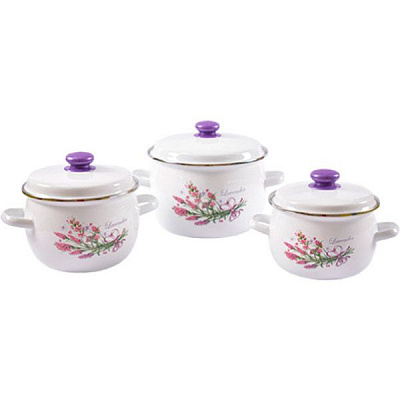 Набор кастрюль Букет Лаванды 6 предметов Idilia