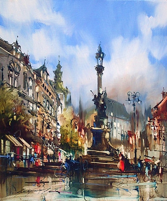 Набір для творчості зі стразами на підрамнику Площа Міцкевича. Худ. Цемрюк С. 40X50 см GoToArt