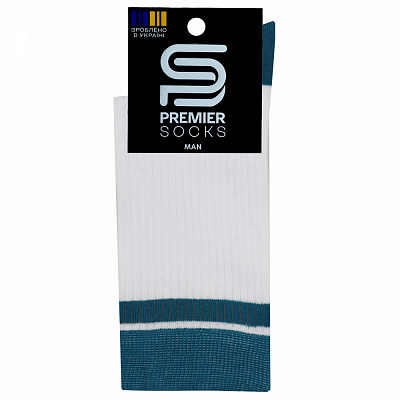 Носки мужские Premier Socks в рубчик р.29 белый