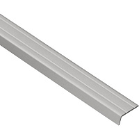 Поріжок алюмінієвий рифлений з отворами 24,5х10x2700 мм срібло 