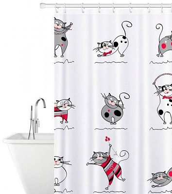 Шторка для ванны Tatkraft Funny Cats