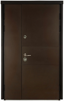 Дверь входная Булат Термо House-703 уличная венге темный 2050x1200 мм правая