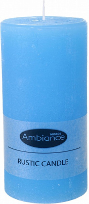Свічка рустикальна циліндр 7,5х15 см блакитна Admit