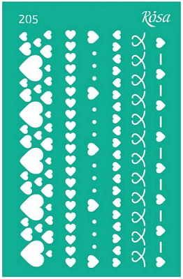 Трафарет многоразовый самоклеящий №205 серия Влюбленные сердца Rosa Talent 