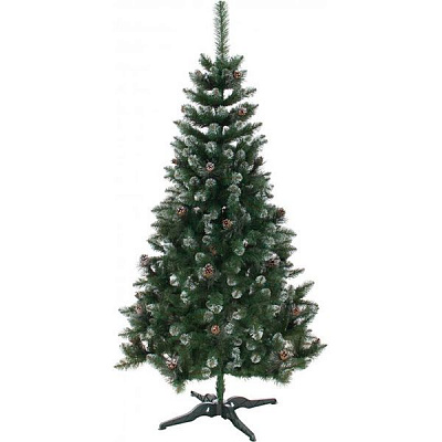 Елка искусственная Европейская с шишками 150 см EP60075 зелено-серебристый