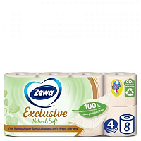 Туалетний папір Zewa Exclusive Natural soft чотиришаровий 8 шт.