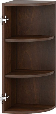 Шкаф верхний угловой радиусный 300x720x300 мм орех темный 