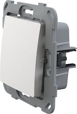 Кнопка звонка кнопочный одноклавишный Plank Electrotechnic Classic/Nordic без подсветки 10 А 250В белый PLK0411031