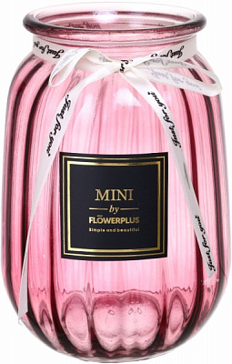 Ваза стеклянная розовая Crystal Alexa 17 см YIWU