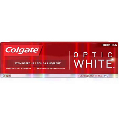 Зубная паста Colgate Optic White Искрящаяся белизна отбеливающая 75 мл