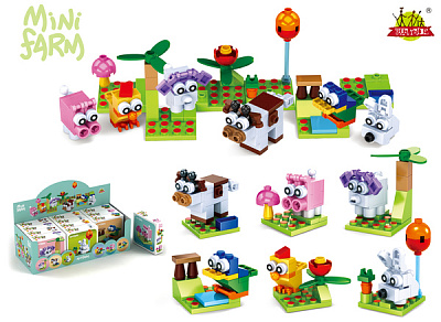 Конструктор Mini Blocks Животные на ферме в ассортименте 6773668