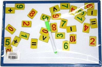 Доска магнитная 308 x 207 + набор магнитных цифр и маркер 