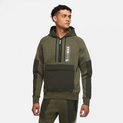 Джемпер Nike M NSW AIR MAX FLC HZ TOP BB CW6547-325 р. L зелений