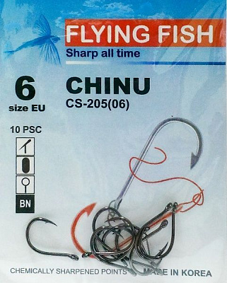 Гачок Flying Fish Chinu №6 10 шт. CS-205(06)