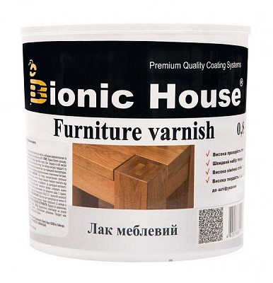 Лак меблевий Bionic House глянець безбарвний 0,8 л