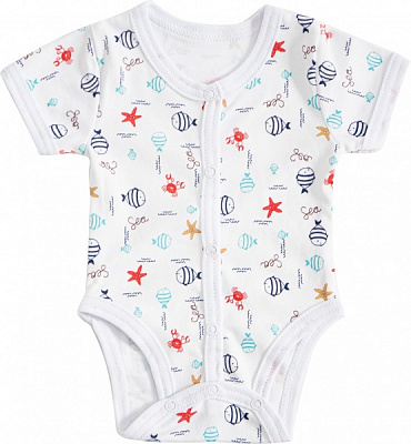 Боді дитяче унісекс GABBI ВD-23-4 рибки р.56 із принтом 13642