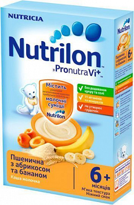 Каша пшеничная Nutrilon от 6 месяцев з абрикосом і бананом 5900852032530 225 г 