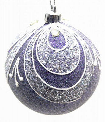 Шар Орнамент d80 фиолетовый/белый