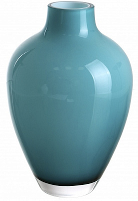 Ваза стеклянная Wrzesniak Glassworks Opal/Baltic Green 17 см морская волна 