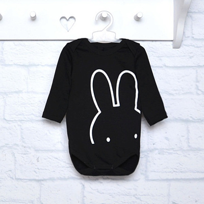 Боди детское для мальчика Blanka Заец р.74 черный 12529 