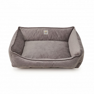 Лежак PETBED Velor Комфорт М 70x50x23 см темно-серый