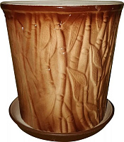 Горщик керамічний Бамбук круглий 8л коричневий 