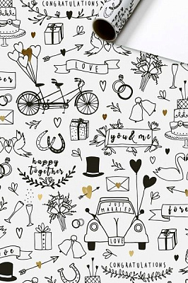 Бумага для упаковки STEWO Belia black 70x200 см 