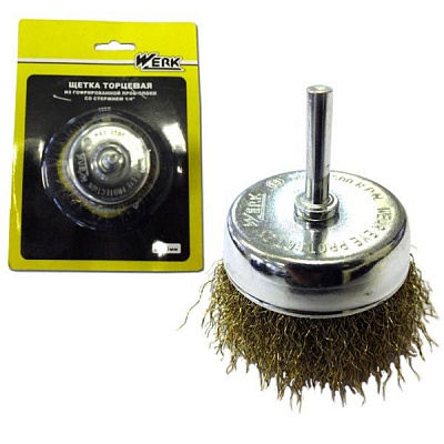 Щетка торцевая Werk со стержнем 1/4' WE107975 75 мм