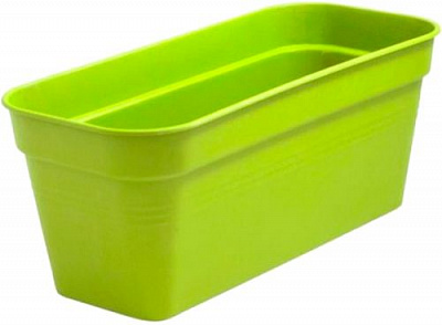 Вазон пластиковый Глория балконный 40х18см прямоугольный оливковый 