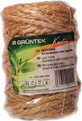 Шпагат Gruntek хлопчатобумажный 6 мм 30 м крафт 0,265 кг