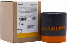 Свеча ароматическая Aromalovers соевая в бетоне Апельсин с корицей 240 г 