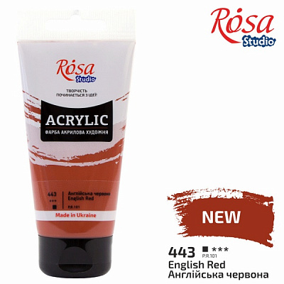 Краска акриловая Английская красная 75 мл Rosa Studio