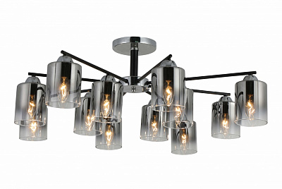 Люстра потолочная Sensio Nirva 12x40 Вт E27 хром/черный/прозрачный LS-07274/12S-E2740W