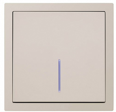 Механізм вимикача одноклавішний HausMark Juna з підсвіткою пісочна/бежевий 7041-1888U2-111QC