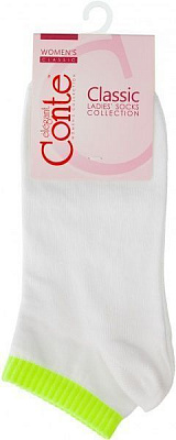 Носки женские Conte Classic р. 23 бело-салатовый 068 