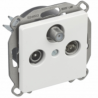 Розетка TV+R+SAT оконечная Siemens Line IP20 полярно-белый 5TG25482WH