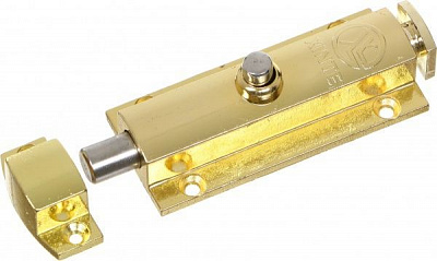 Шпингалет с кнопкой большой ЗМ904 желтый