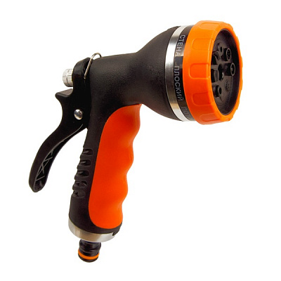 Пистолет для полива металлический 8-функций под коннектор металл (516) 