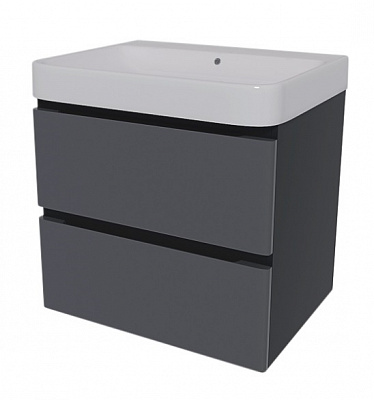 Тумба подвесная Сансервіс Hilton-60 с умывальником ZEN-60 серый мат