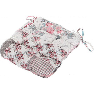 Подушка на стул Indigo стеганая серия Soft 38х38х8 см розовая