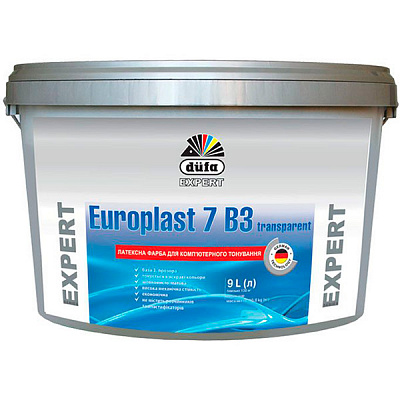 Фарба латексна Dufa Europlast 7 B3 Transparent шовковистий мат 9л